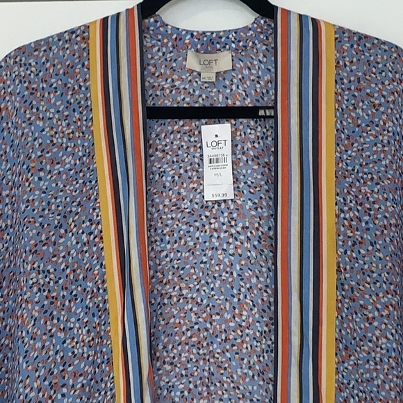 NWT Loft Short Sleeve Confetti Dot Kimono Topper M/L - Picture 2 of 7